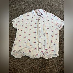 Denim Flower button down